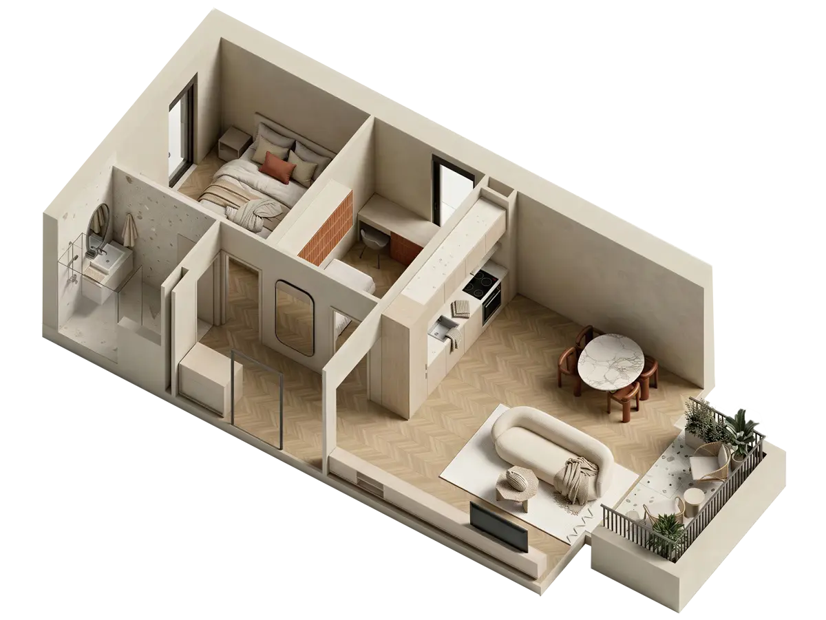 3D prikaz stana 2.03