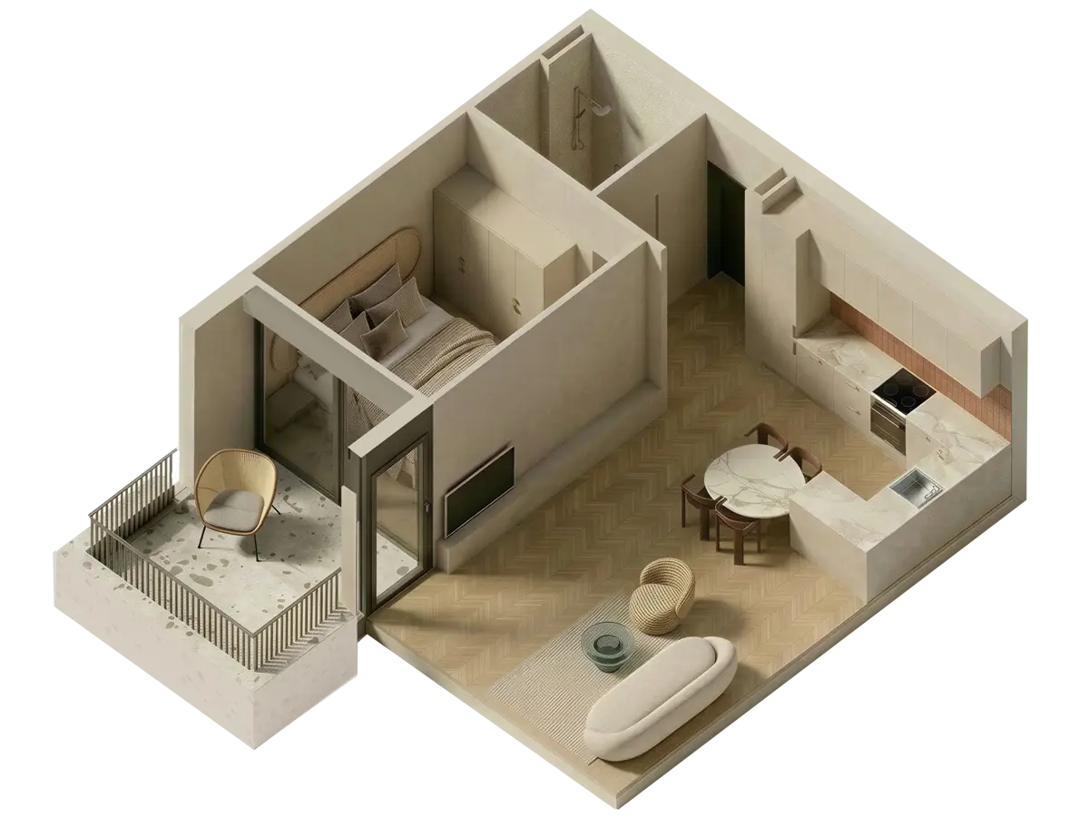 3D prikaz stana 2.04
