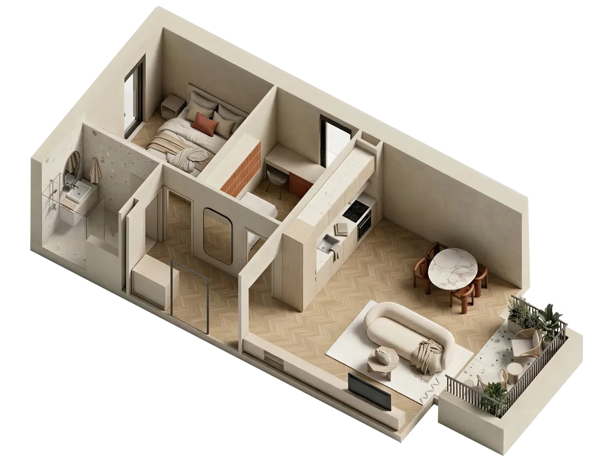 3D prikaz stana 3.03